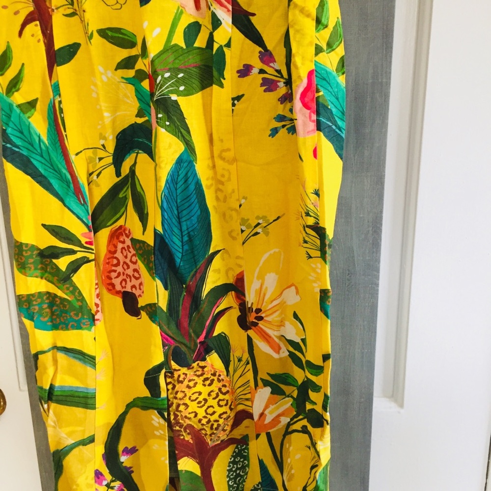 Farm Rio Golden Jungle Linen Midi Dress - Picture 16 of 16